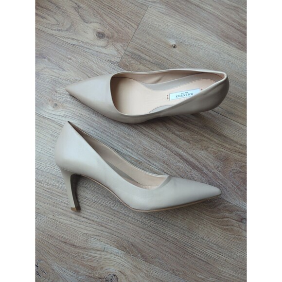 M.M. LaFleur Ginger Nappa Leather Pumps Womens 8.5 EU 39 $350 Cement Beige MM